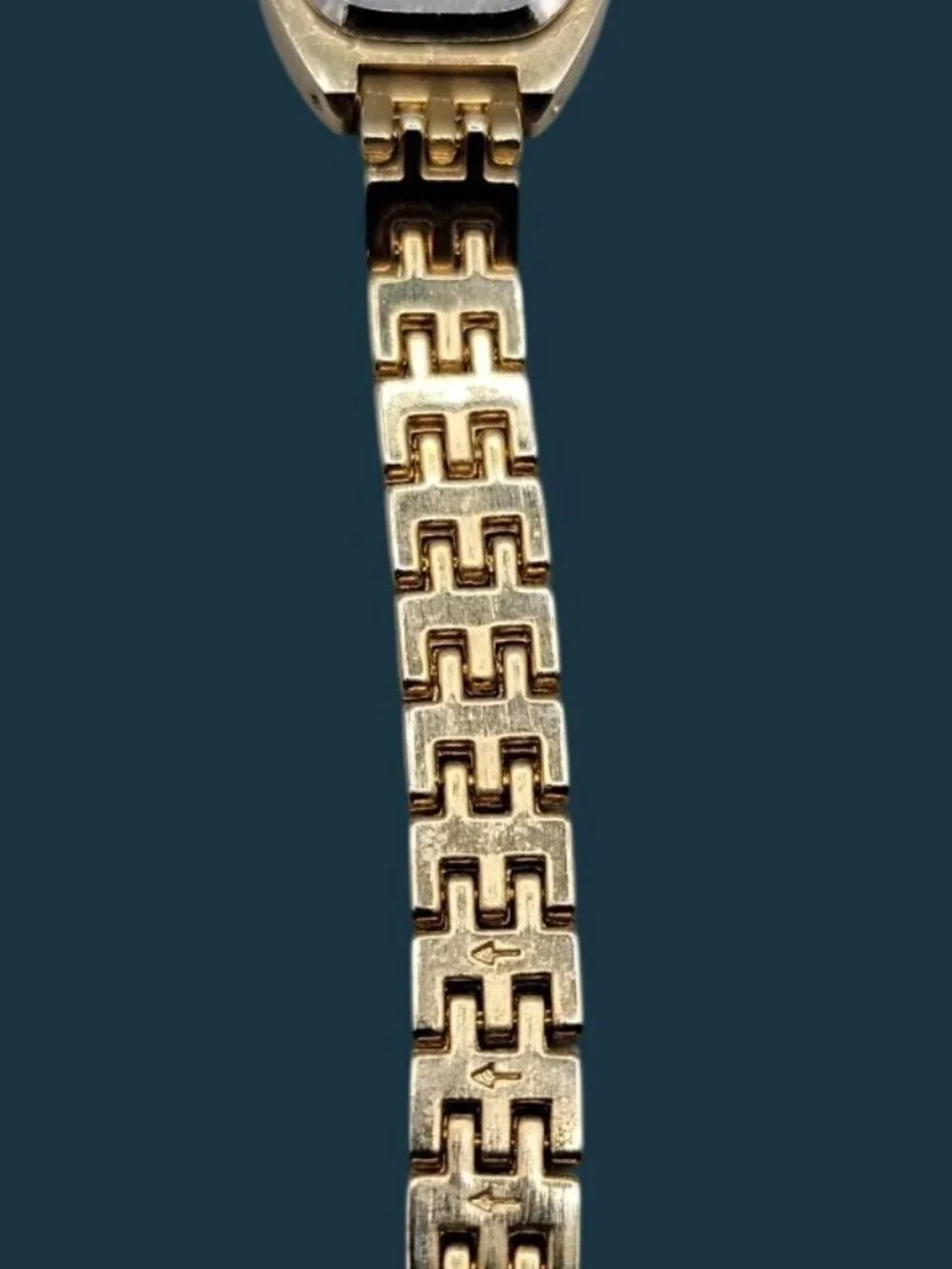 Vintage Embassy Gruen Crystal Tonneau Watch 20mm MOP Dial Stainless Gold Tone 7
